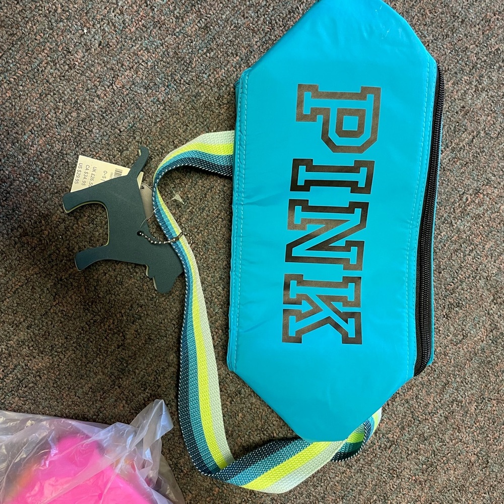 Pink Victoria’s secret cooler bag blue